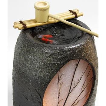 信楽焼 つくばい水月かけひ 陽炎 水音の電動ツクバイ 循環式 陶器