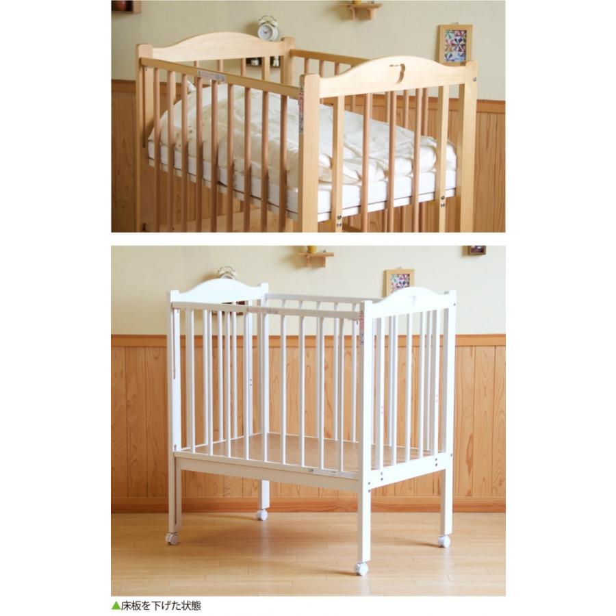 石崎家具 日本製 ベビーベッド「NEWファンシーミニ」 ミニサイズ ハイ