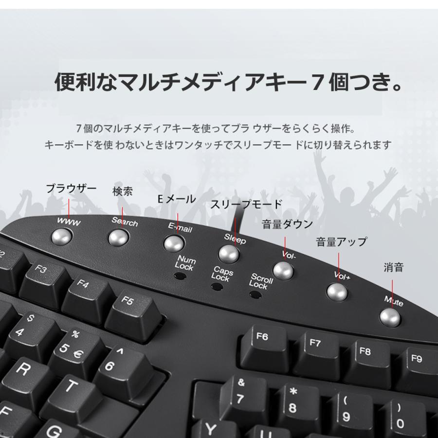 ペリックス（Perixx） エルゴノミクスキーボード 有線 疲労防止 腱鞘炎