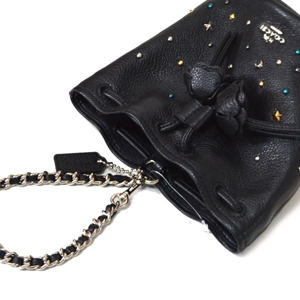 COACH（コーチ） バッグ スターダスト スタッズ レザー 巾着 リスト