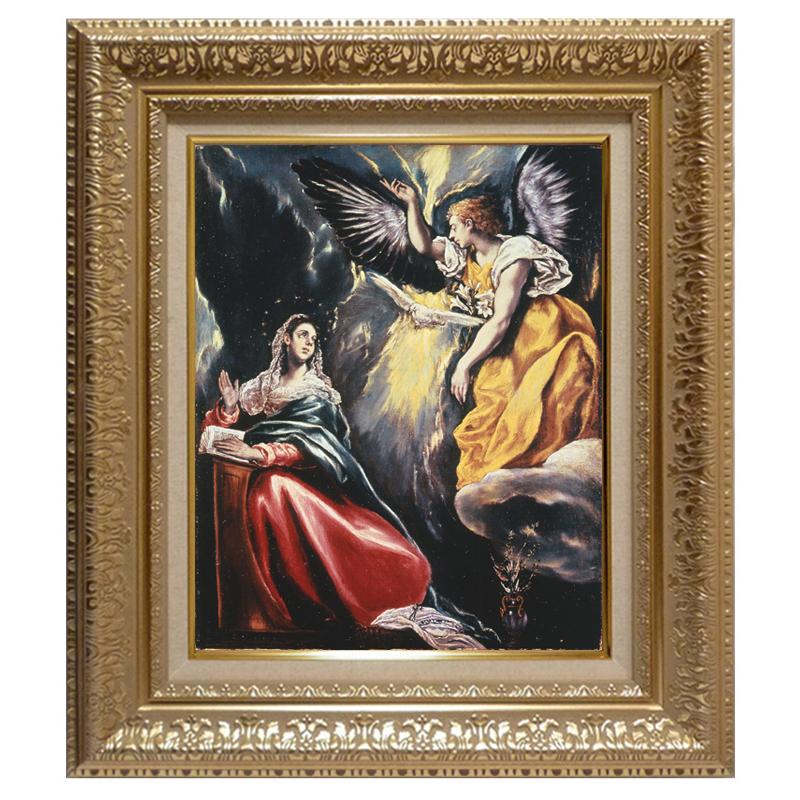 絵画 世界の名画シリーズ 額縁付 エル・グレコ 「受胎告知」 お買い得