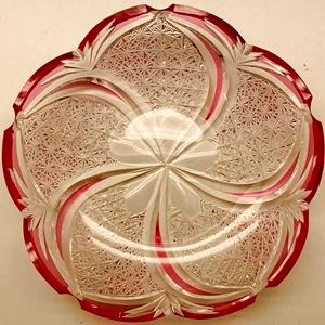 江戸切子 TD001瀧澤硝子工芸 江戸切子伝統工芸士・瀧澤利夫作 飾り皿