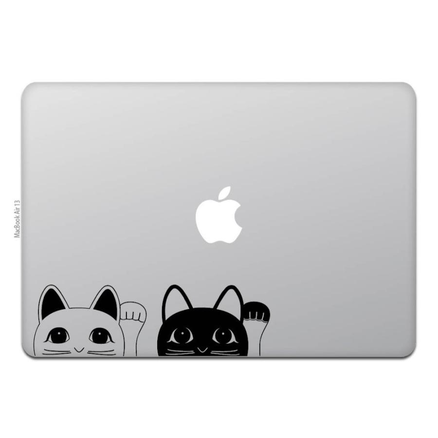 MacBook Air / Pro マックブック ステッカー シール 招き猫 猫 黒猫