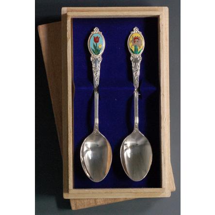 本七宝・誕生花スプーン2本入り・銀製品・銀食器 : 銀食器・銀製器の