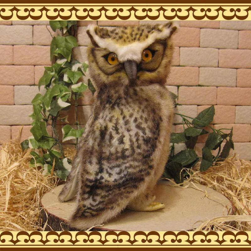 置物 動物 可愛い フクロウ ぬいぐるみ リアル ふくろう シマフクロウ