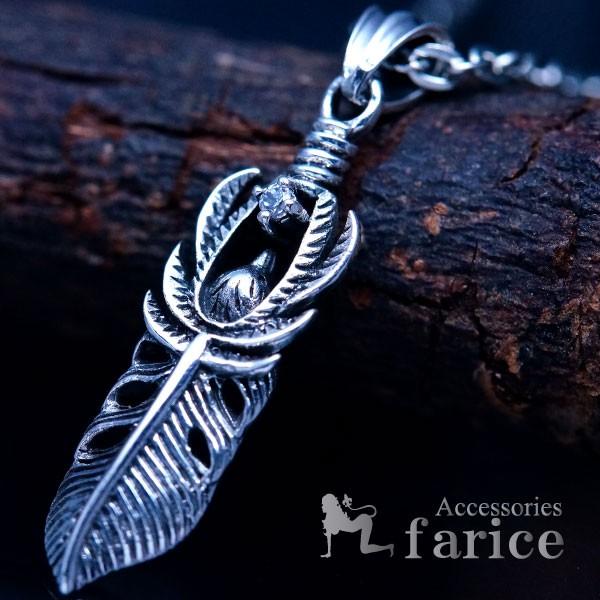 Indian Jewelry アメリカンイーグル(鷲) フェザー(羽)アレンジ クリア