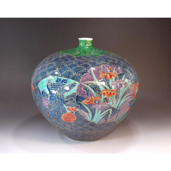 染錦金彩花鳥絵花瓶｜有田焼 陶芸作家 藤井錦彩作 : 有田焼 藤井錦彩窯