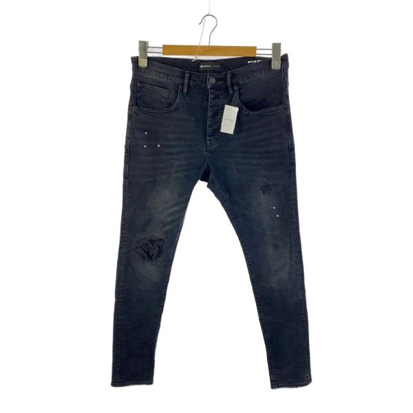 PURPLE BRAND◇スキニーパンツ/30/コットン/BLK/無地/P002