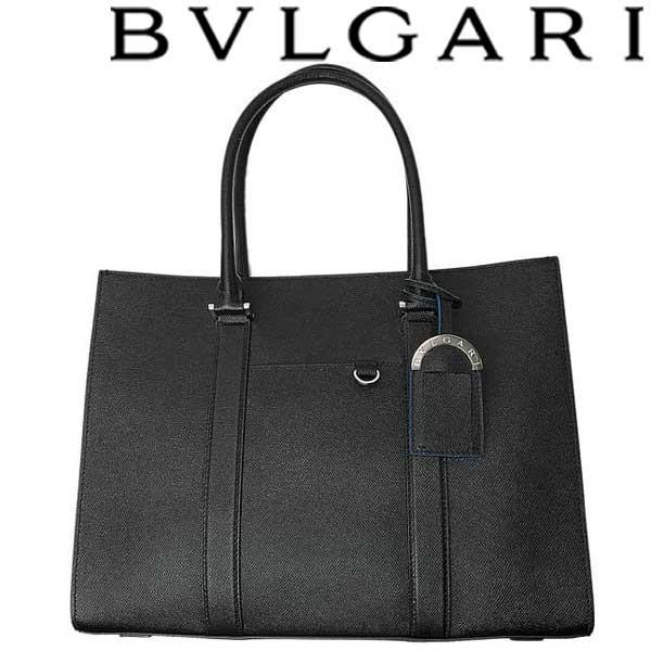BVLGARI（ブルガリ） バッグ 型押しレザー トート ブラック メンズ