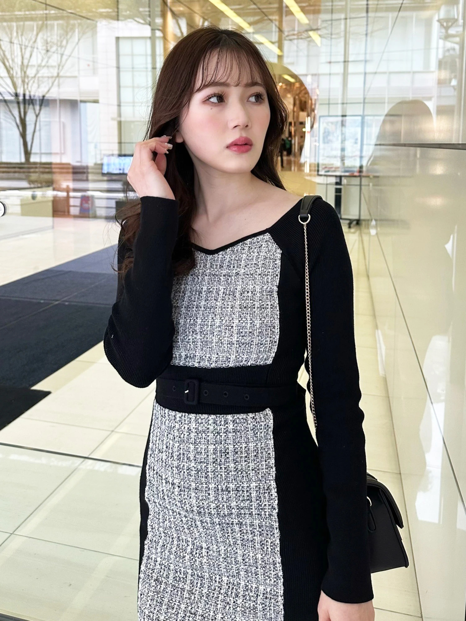 LIP SERVICE（リップサービス）｜ ラメツイードバイカラーニット