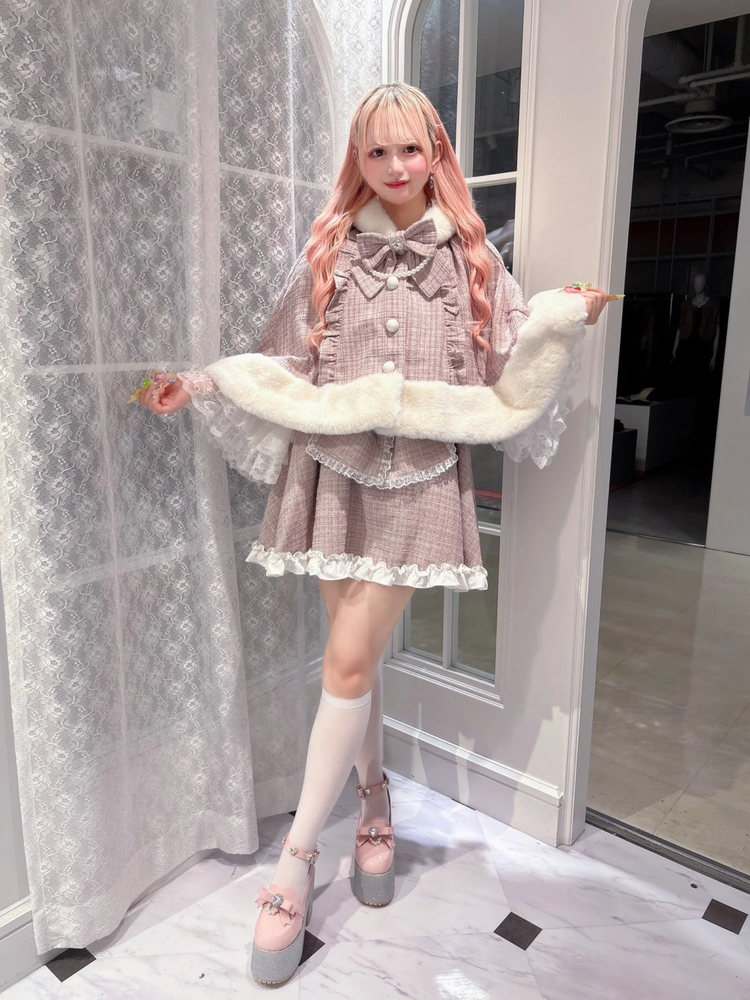 ネコちゃんキラキラツイードポンチョ - Ank Rouge(アンクルージュ)の