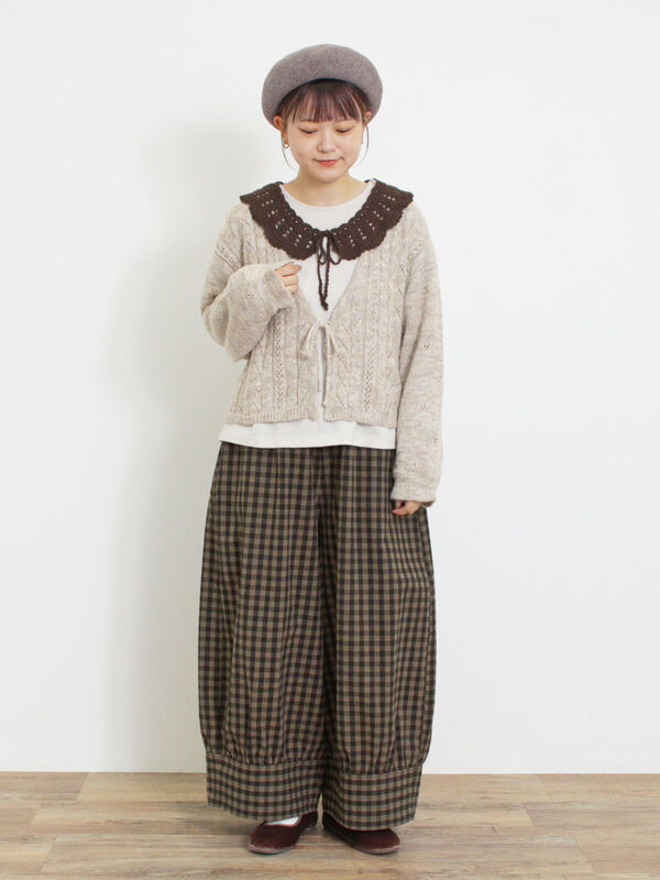 セール】 モヘヤ調ニットカーディガン（グレー/グリーン/トップス