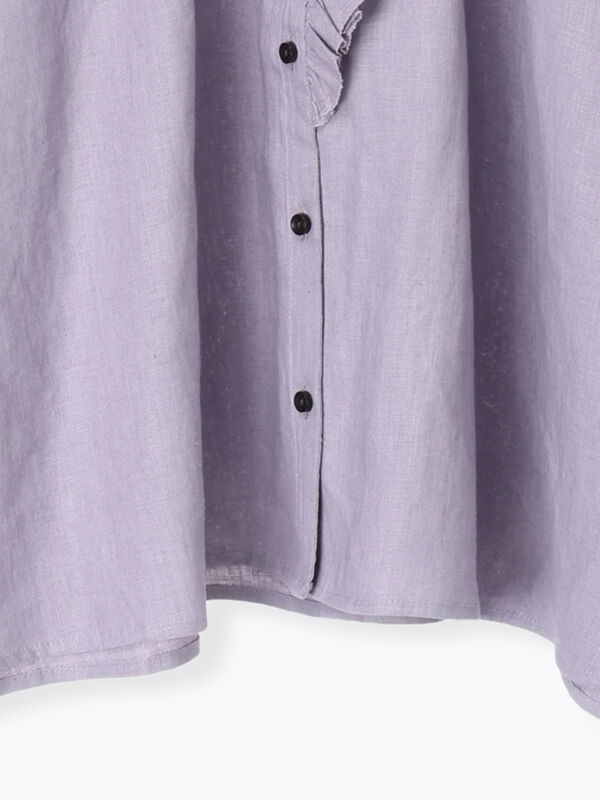 立川店/EC限定】リネンエフォートレスブラウス（オフホワイト/ブラック