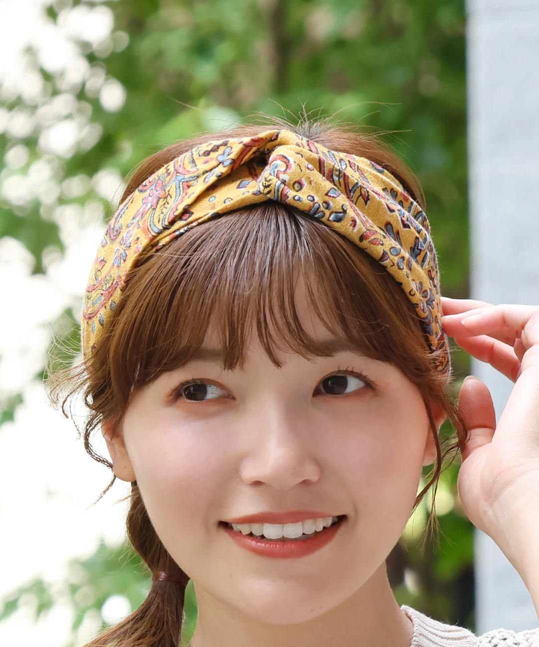 エコフレンドリーダイ ブロックプリントヘアバンド / ヘアバンド