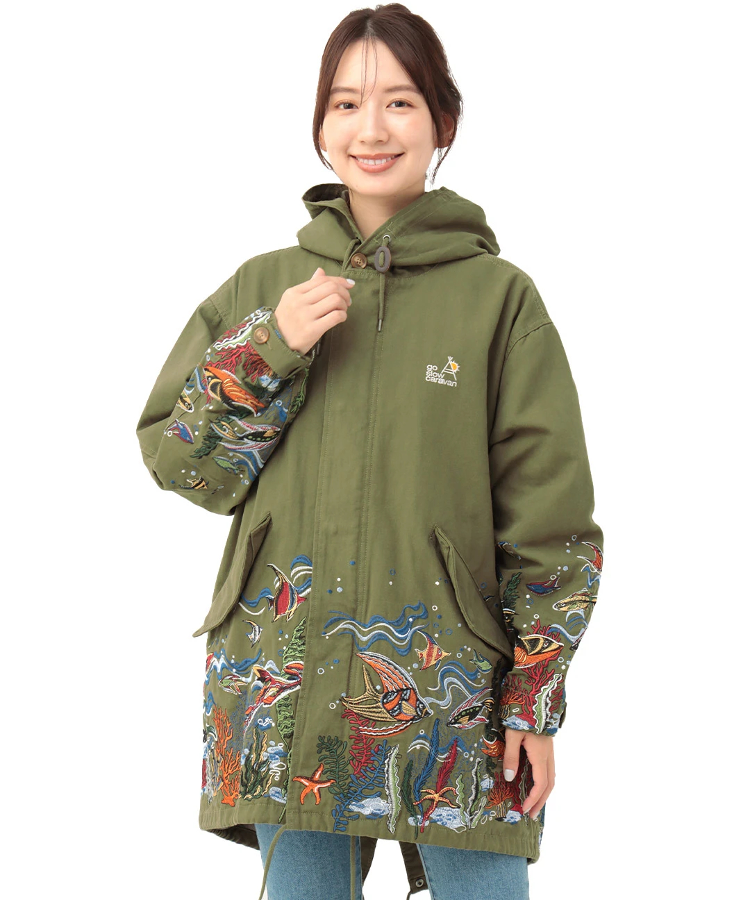 大人サイズ GrandGround グランドスラム 刺繍いっぱい モッズコート