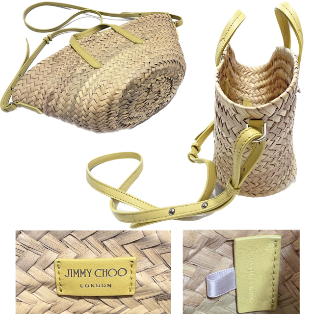 ジミーチュウ ビーチバスケット かごバッグ S イエロー Jimmy Choo