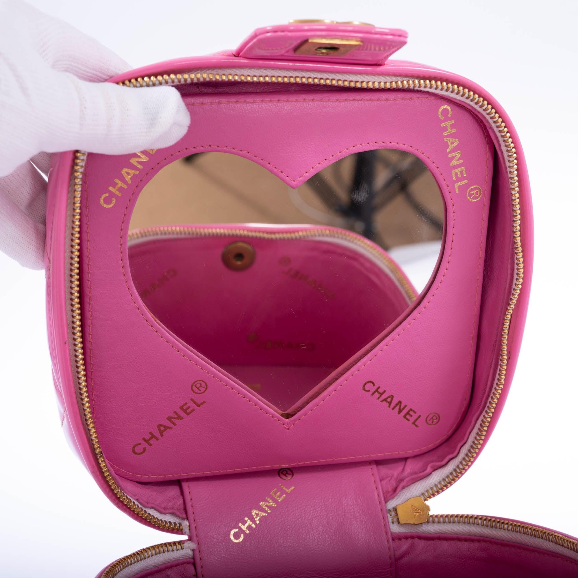 Chanel Vintage 1995 Barbie Collection Pink Heart Mirror Vanity