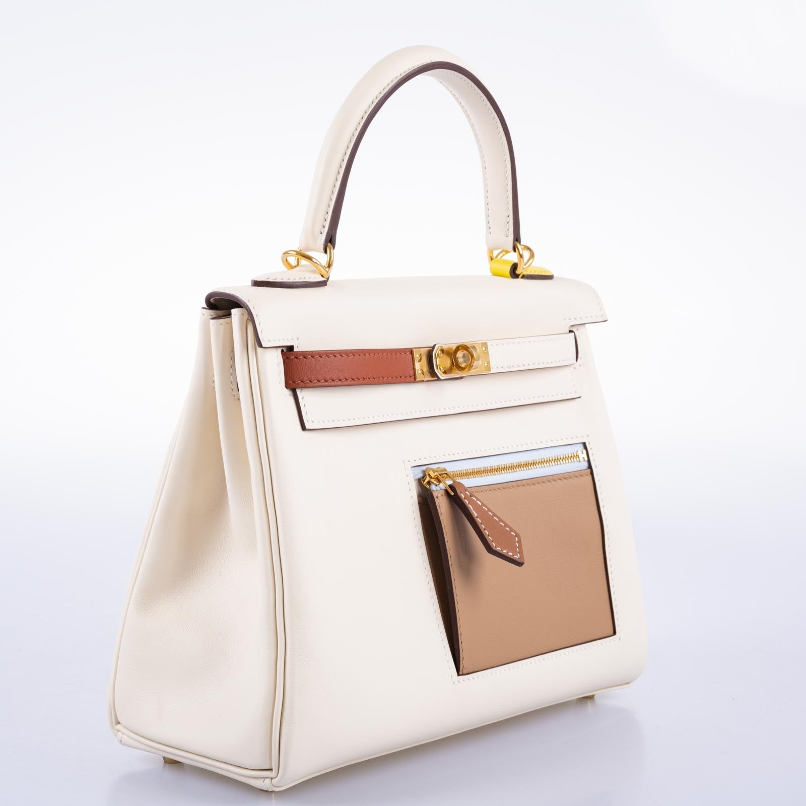 Hermès Colormatic Kelly 25 Nata Swift Gold Hardware | JANEFINDS