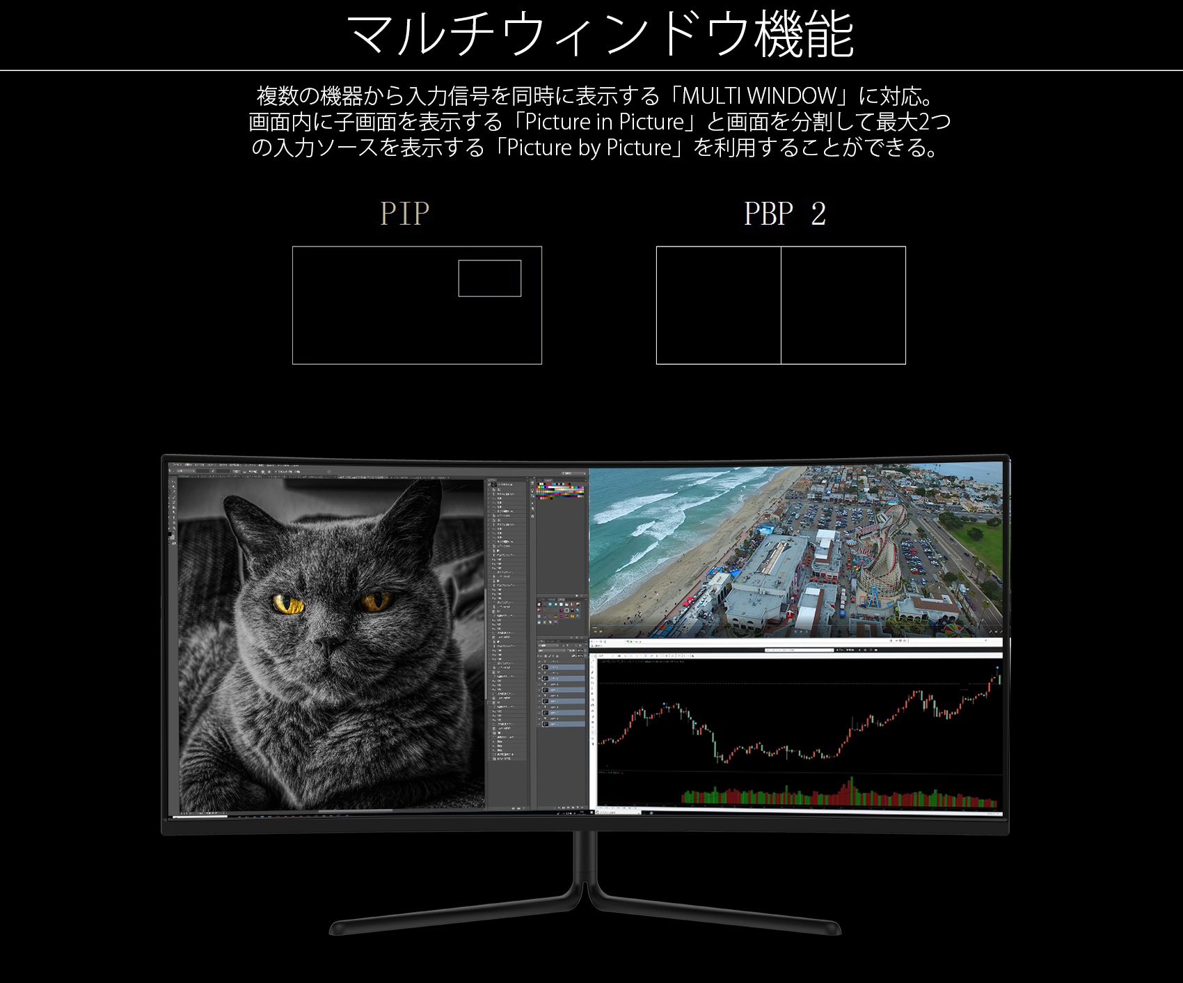 生産終了〉JAPANNEXT JN-VC34102UWQHDR ゲーミング曲面モニター HDR