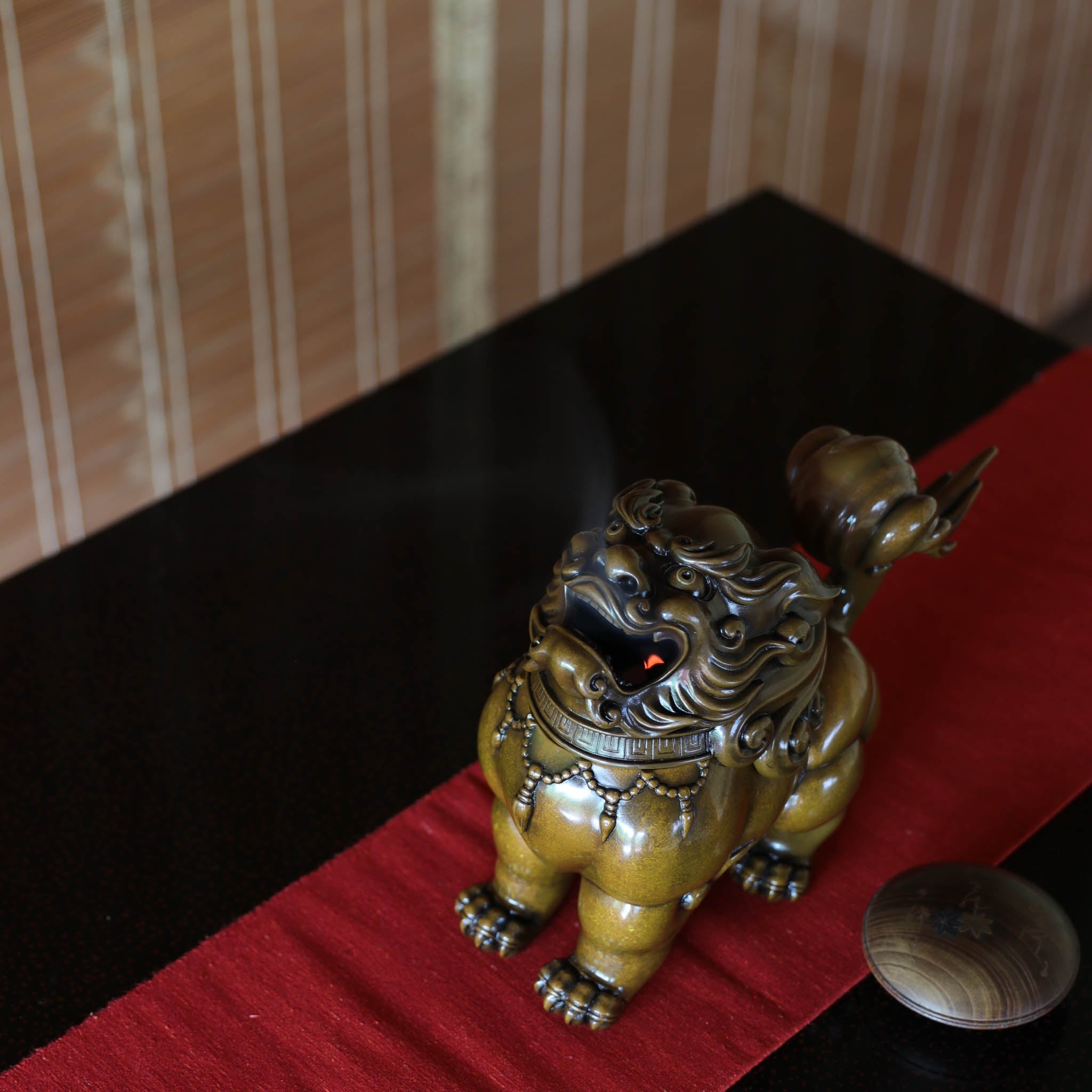 高岡銅器 香炉 | 獅子 煮色 | 銅 | 喜泉堂