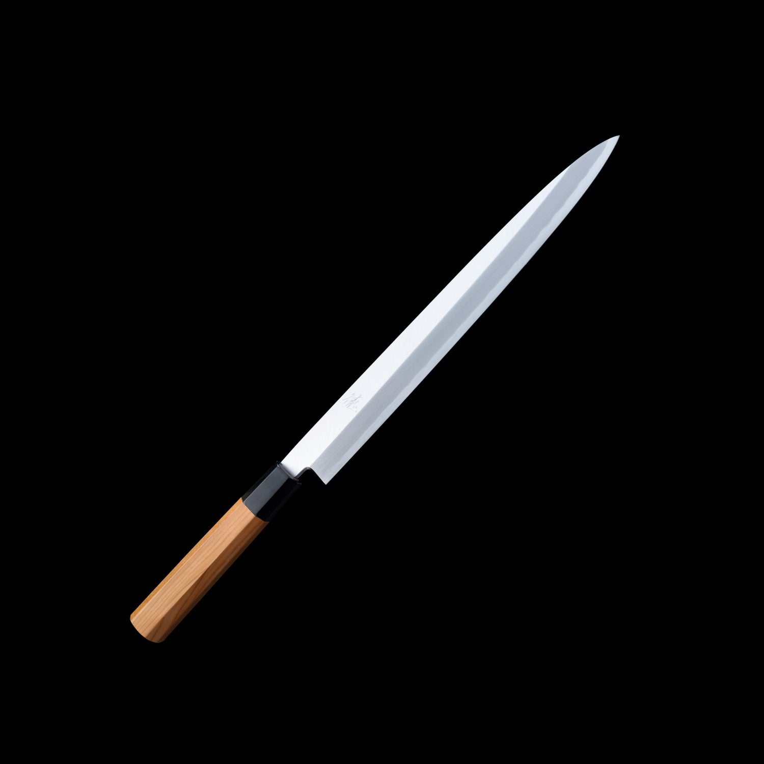 堺白鶴作 切付型柳刃包丁 銀三 尺 黒檀八角柄 堺白鶴作 切付型柳刃包丁