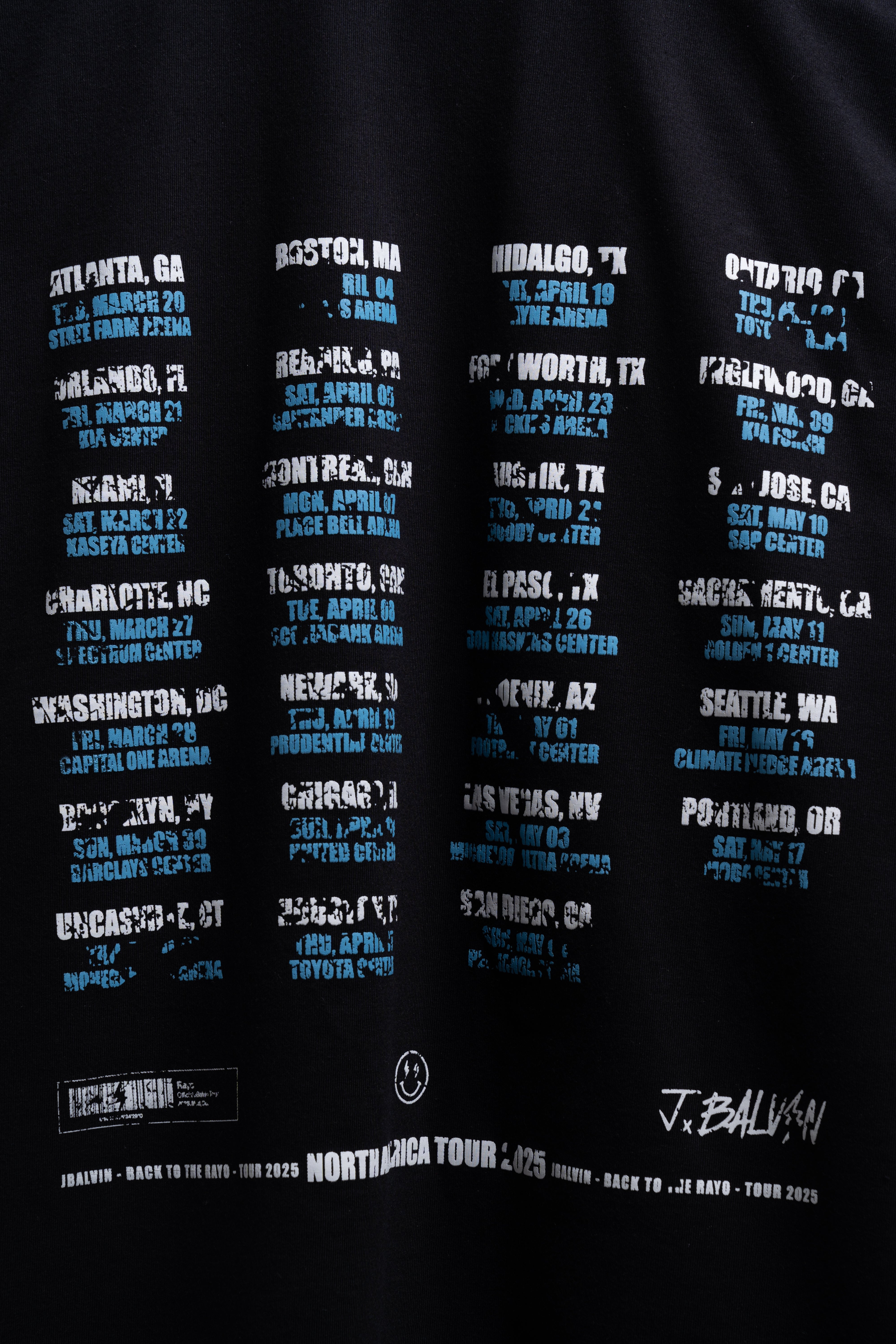 J Balvin Shop | RAYO TOUR BLACK T-SHIRT