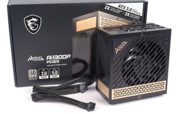 MSI MEG Ai1300P PCIE5」をレビュー。600Wの12VHPWRにも対応するMSI初