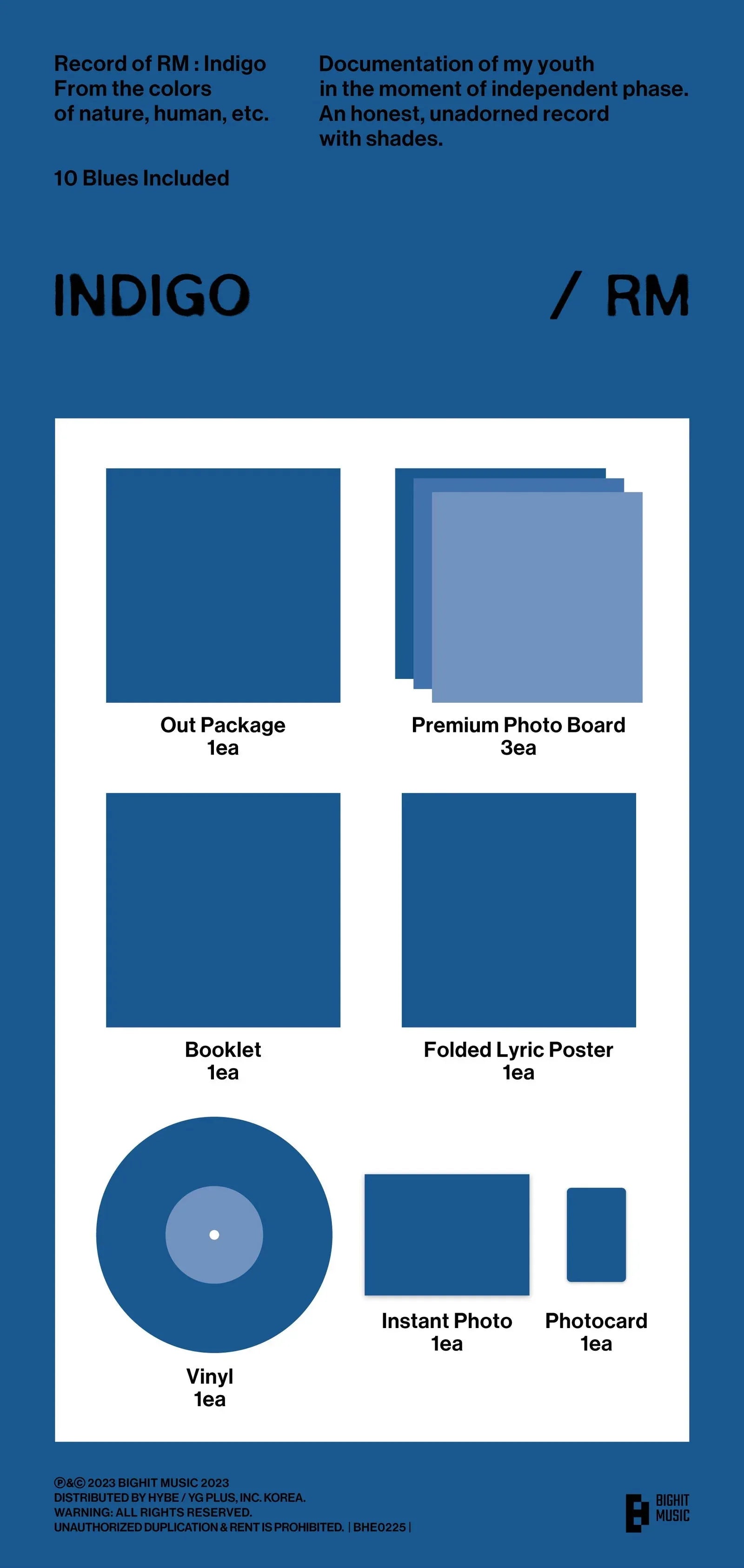 RM (BTS) - Indigo (Limited Edition, Clear & Blue Splatter Vinyl