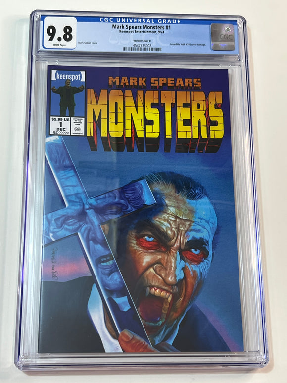 Mark Spears Monsters 1 cover D CGC 9.8 - Hulk 340 cover homage
