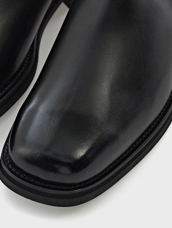 Square Toe Black Chelsea Zipper Boots | MARO | JOSEPHT.CA