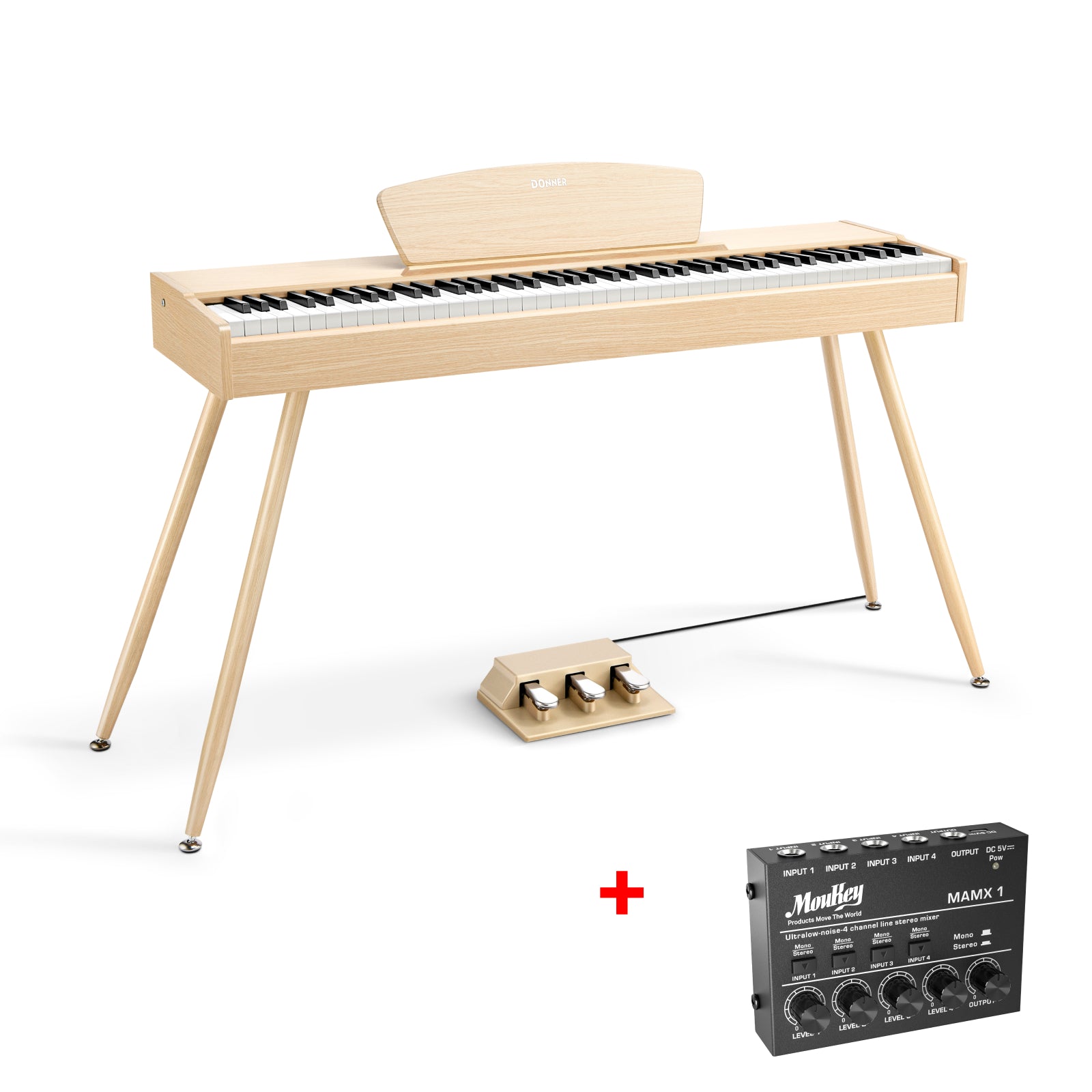 DDP-80 木目調88鍵重錘アップライト電子ピアノ家庭用 Donner