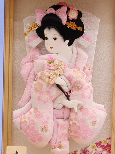 10号押絵羽子板飾り 美月(ピンク) 白木額入り – 寿鳳人形の東芸