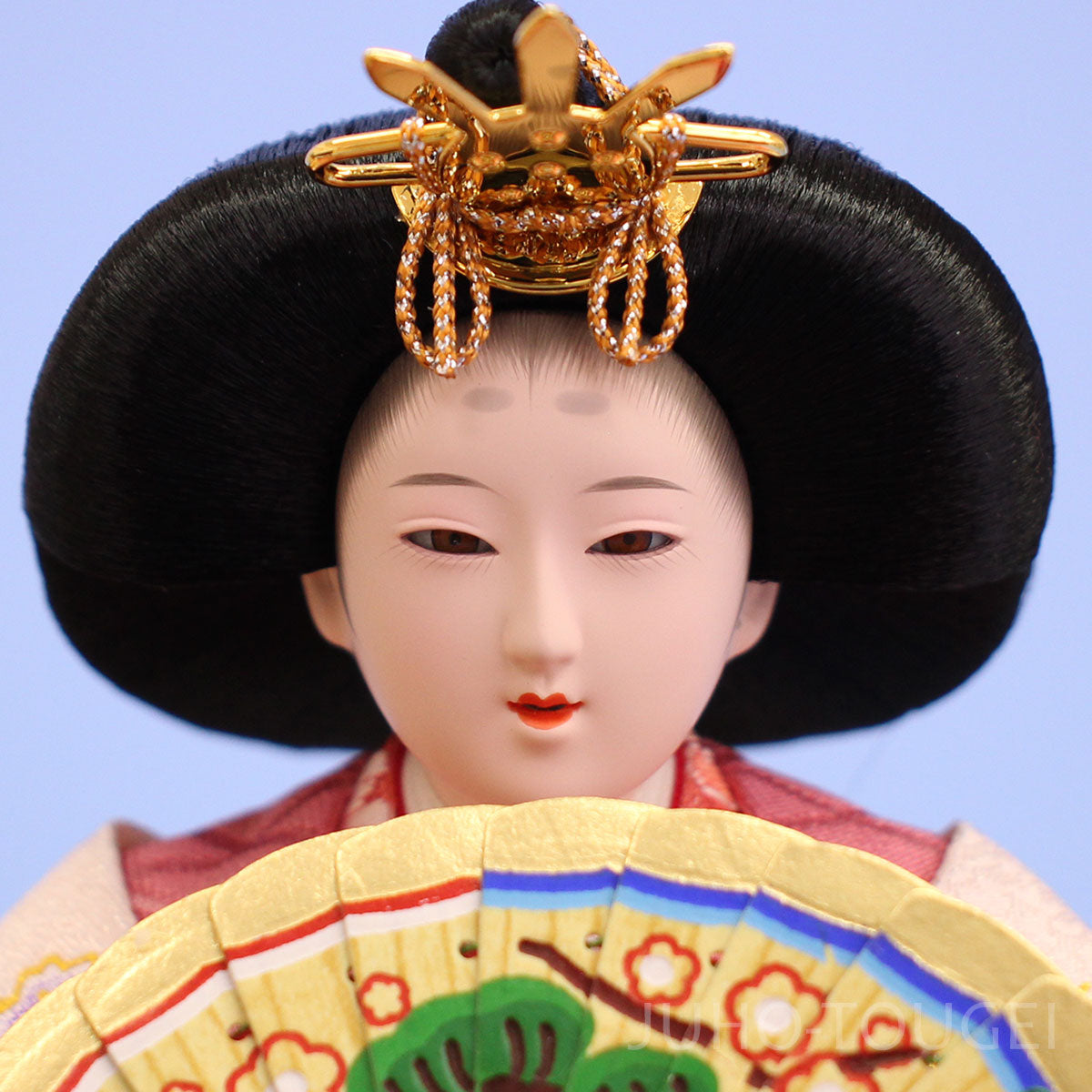 雛人形 ケース飾り 二人 幅38cm｜ガラスケース固定型 小芥子親王 窓