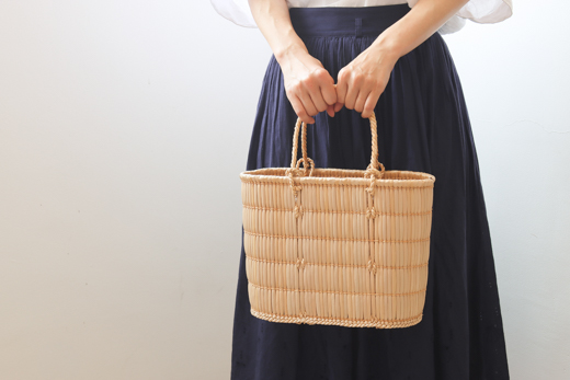 岡山 蒜山がま細工 手提げ (中)