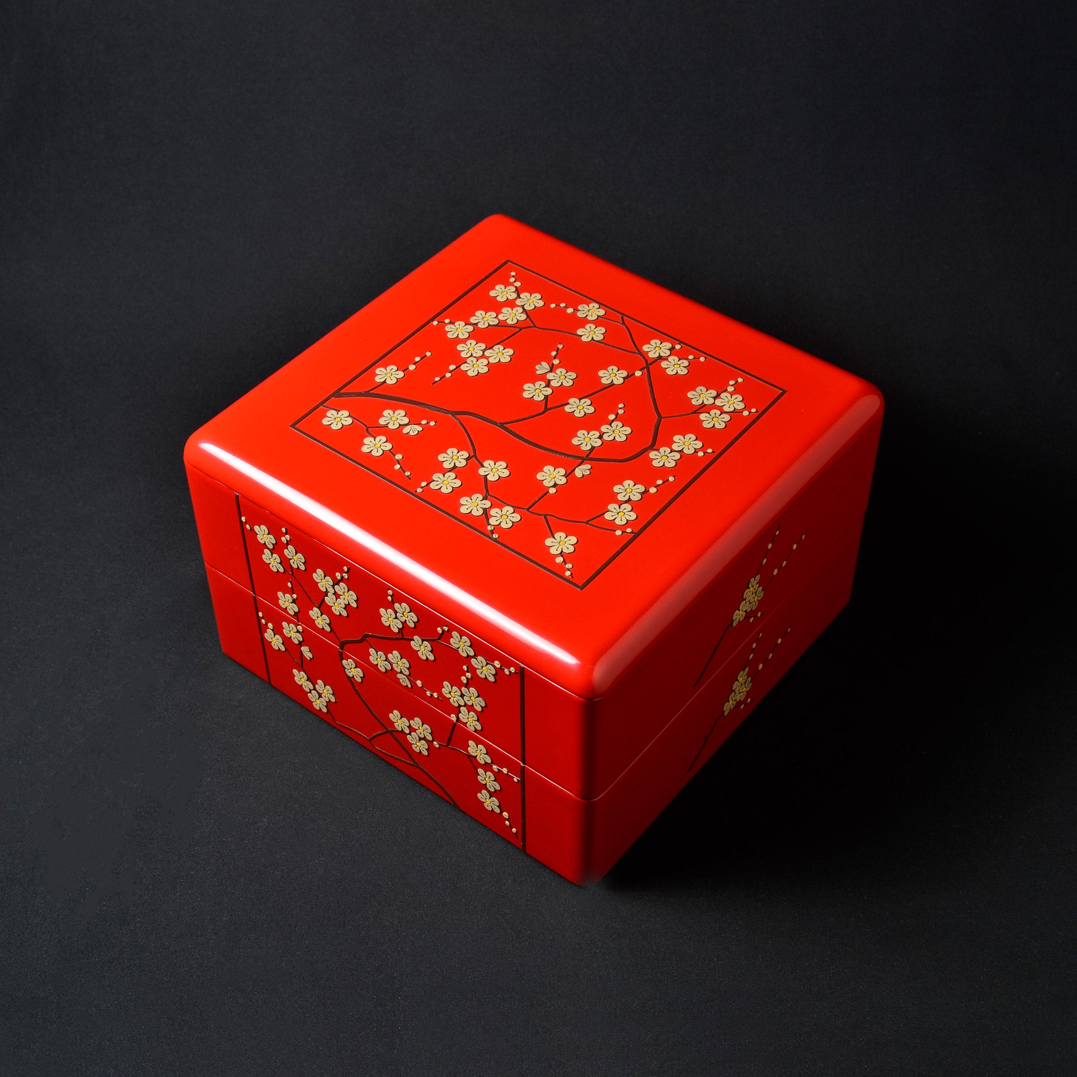 重箱/琉球漆器 丸型二段重箱(箱入り未使用品) 松竹梅 Yahoo