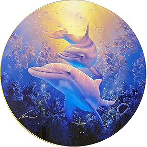 クリスチャン・ラッセン「ガイディング ライト」版画 60×60cm