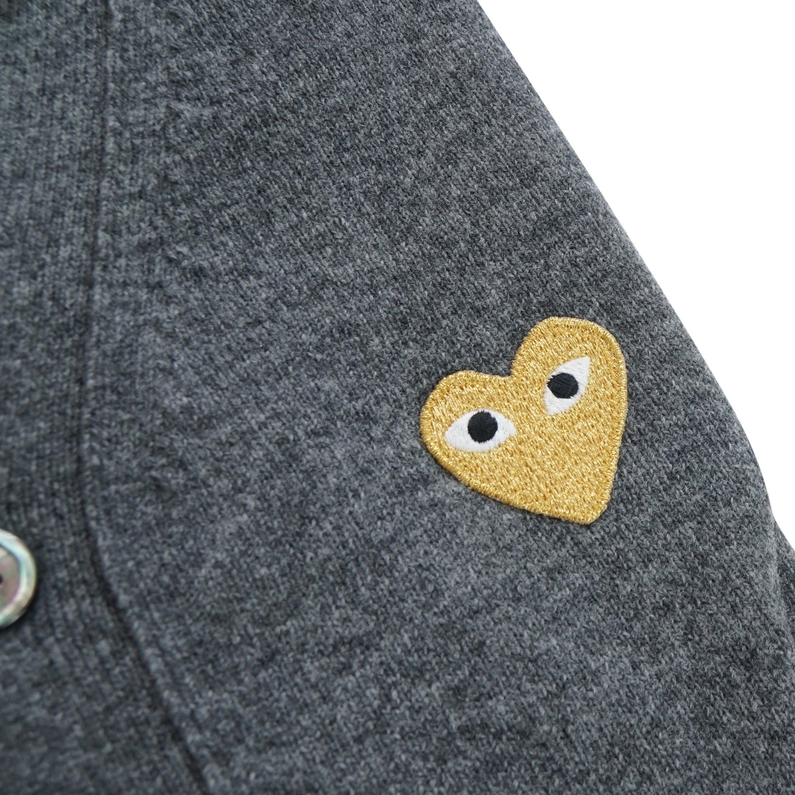 Comme des Garcons Play Gold Heart V-Neck (Dark Grey) Cardigan AZ