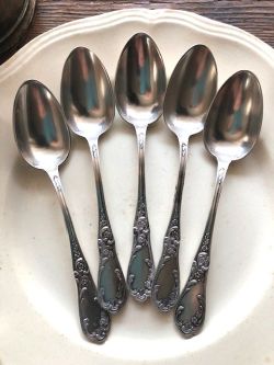 フランスアンティーク,ティースプーン,セット,モノグラム入り