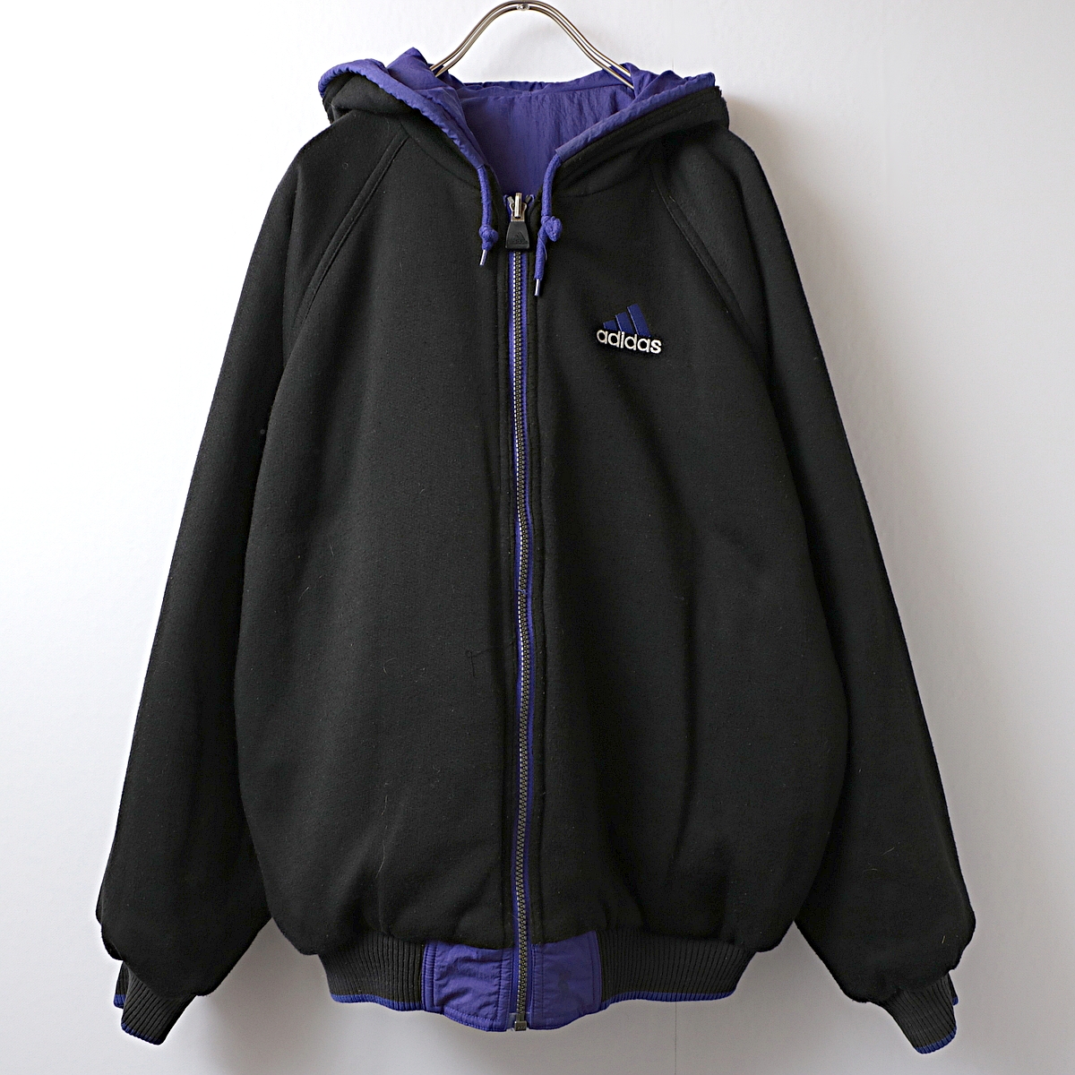 90s Adidas アディダス リバーシブル フーディー ナイロン ジャケット