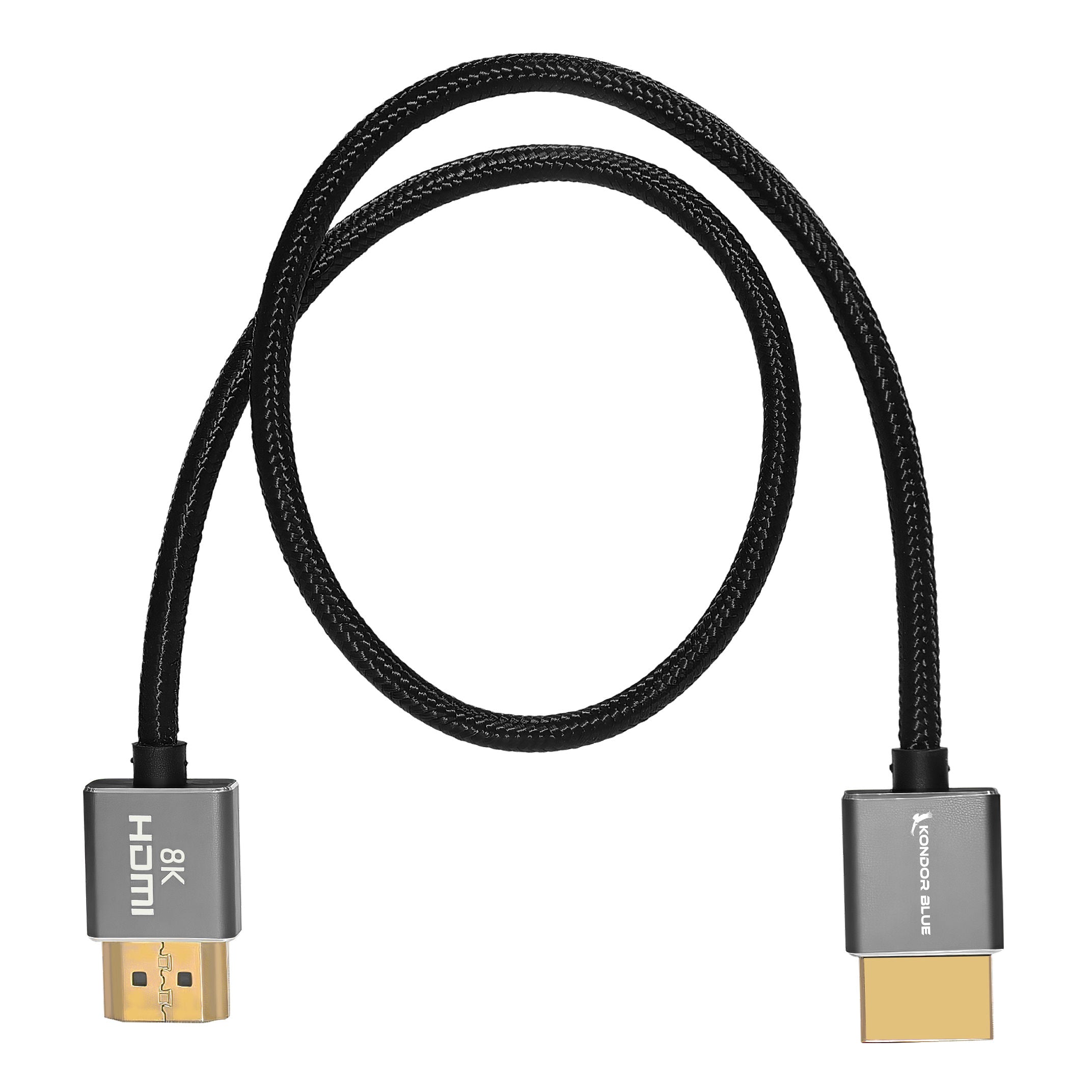 Braided 8K HDMI 2.1 Cable 48Gbps for On-Camera Monitors – Kondor Blue