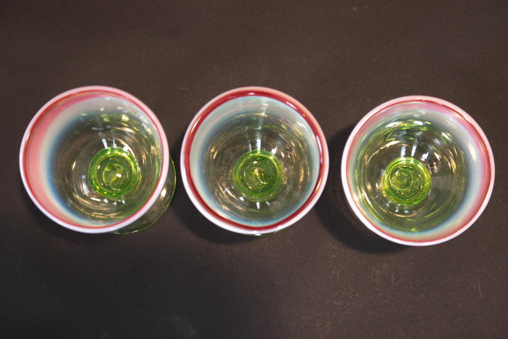 三色縁赤乳白ぼかし氷コップ Z-8 在庫1個 – 古福庵 [ KOFUKUAN