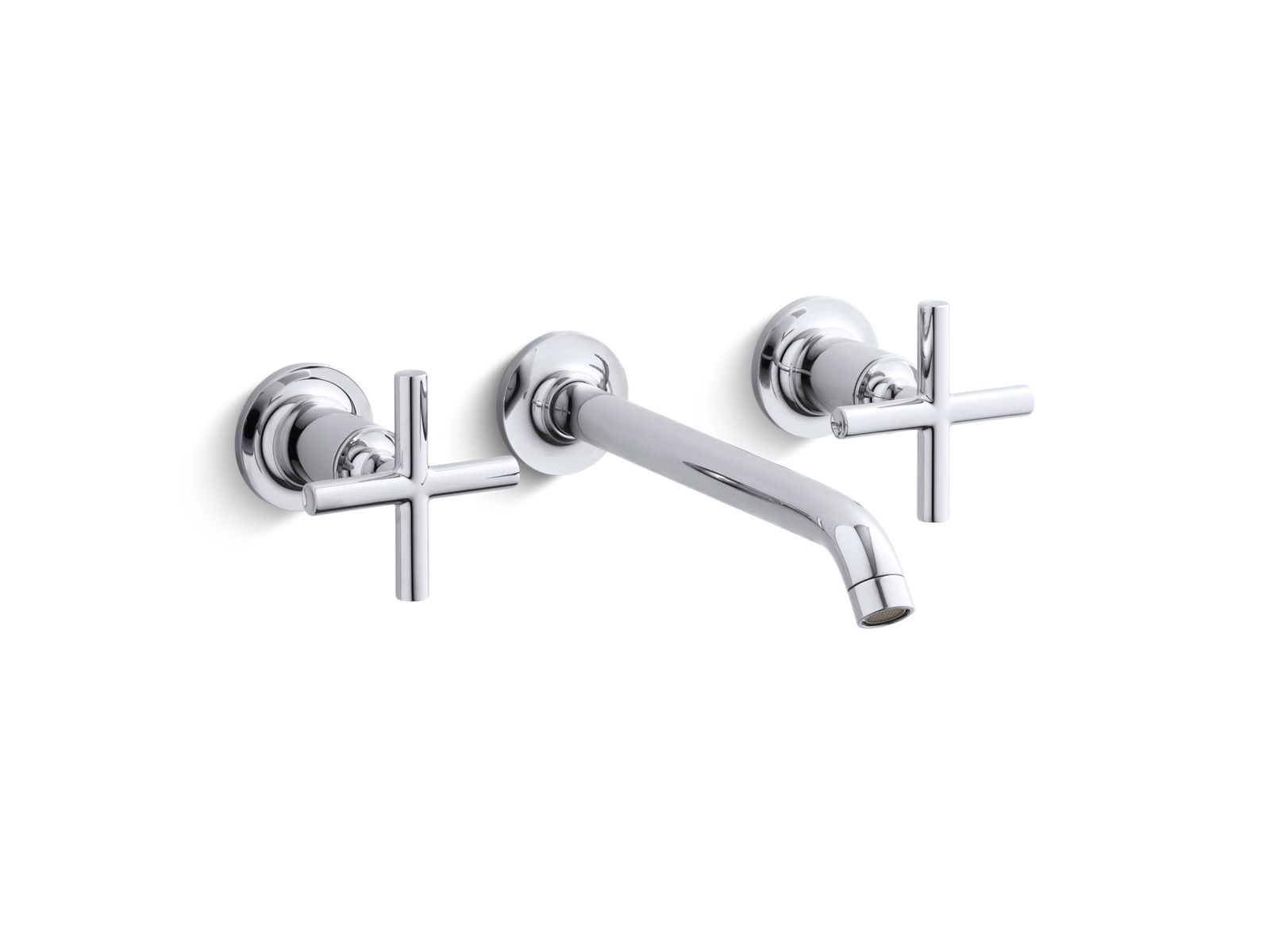 Purist™ Wall-mount bathroom sink faucet with cross handles