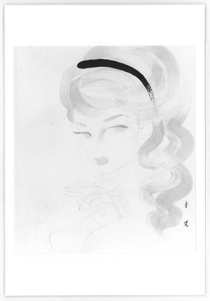 東郷青児「婦人像 （ピエール水彩額縁使用）」水彩画・色紙 絵画買取