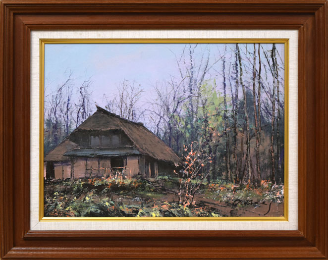 佐藤あつ子「杏の里」油絵・P15号 絵画買取・販売の小竹美術