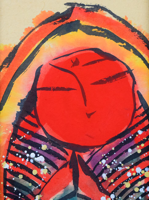 佐藤勝彦「無事（安心していいよ）」肉筆墨彩画 絵画買取・販売の小竹美術