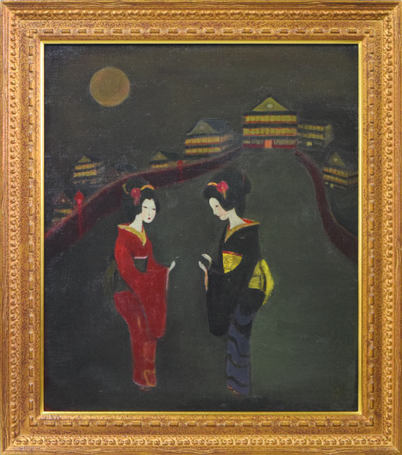 杢田たけを「少女」油絵・F0号 絵画買取・販売の小竹美術