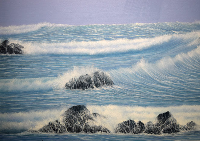 森田哲隆「積丹岬（女郎子岩）」油絵・F50号 絵画買取・販売の小竹美術