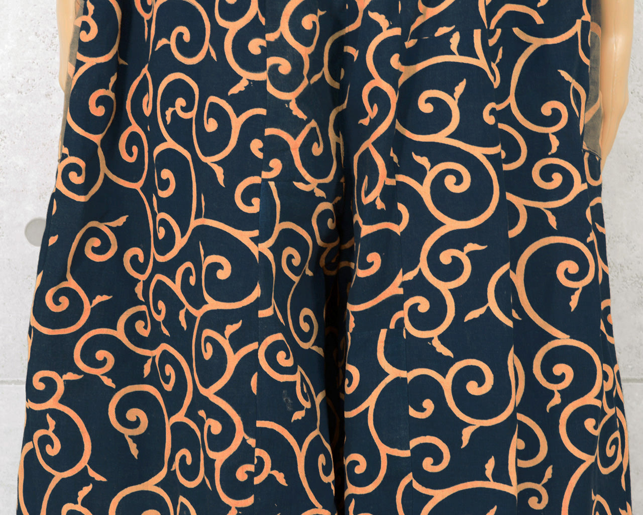 着物リメイク パンツ（ガウチョ式） 柿渋染め（木綿生地） 裏地