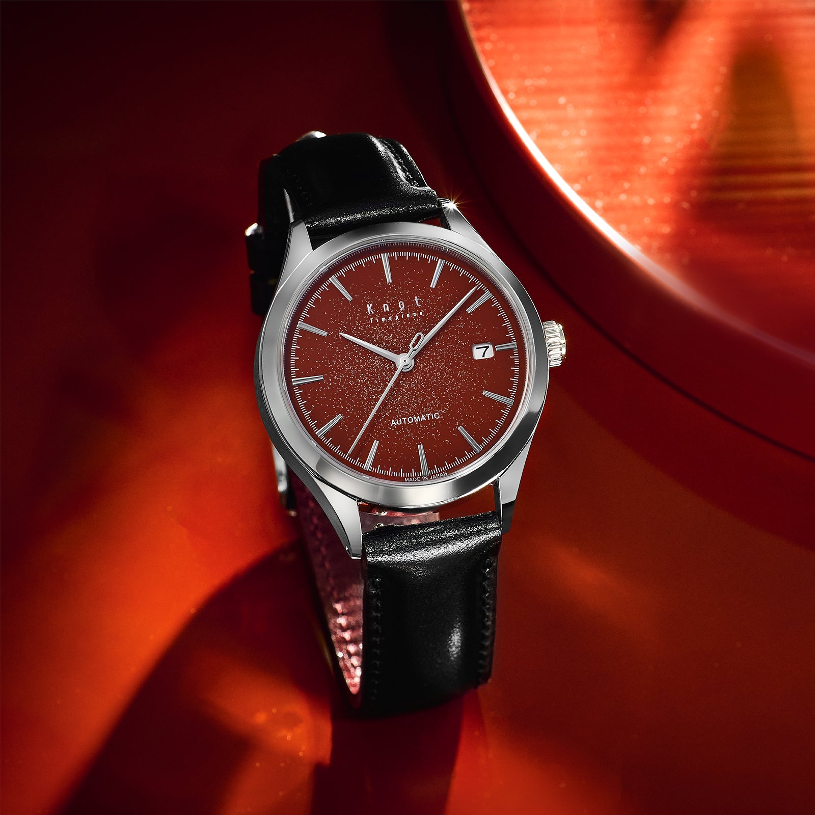 Knot AT-38SVJPRDGS 機械式腕時計 メンズ 自動巻き レッド 日本製 38mm