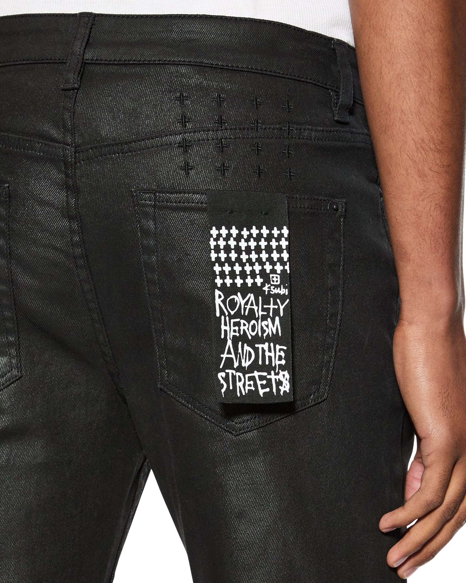 Mens Bronko Black Wax Bootcut Denim Jeans | Ksubi ++